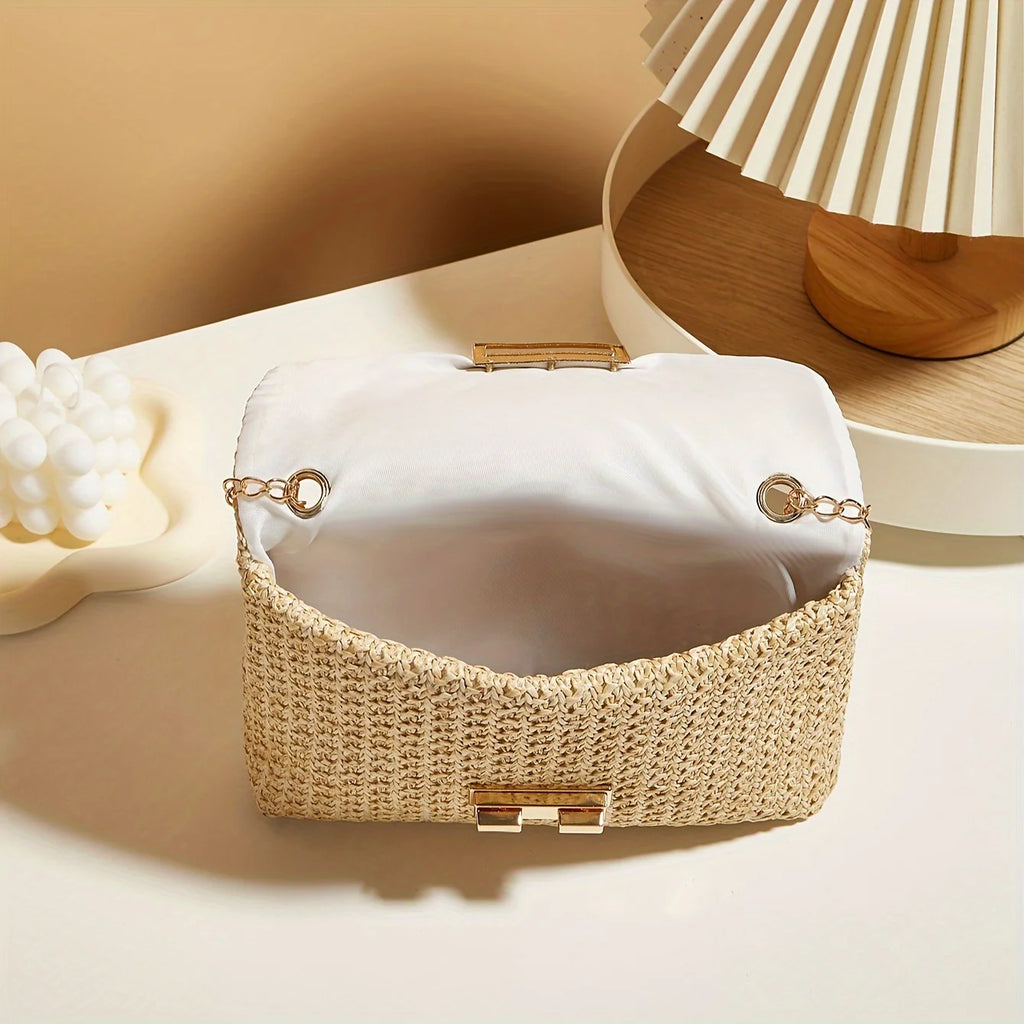 Woven Straw Shoulder Bag